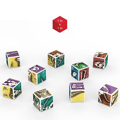 PicassoTiles 9 PC Magnetic Blocks Dinosaur Fossil Theme, Magnetic Building Blocks for Kids 3+