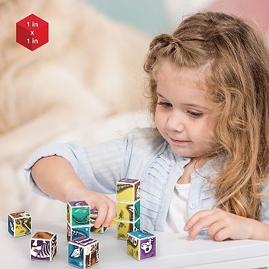 PicassoTiles 9 PC Magnetic Blocks Dinosaur Fossil Theme, Magnetic Building Blocks for Kids 3+