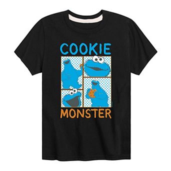 Boys 8-20 Sesame Street Cookie Monster Grid Graphic Tee