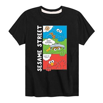 Boys 8-20 Sesame Street Comic Grid Graphic Tee