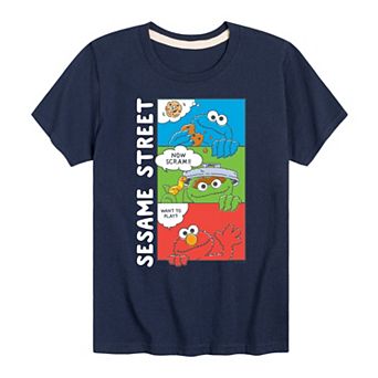 Boys 8-20 Sesame Street Comic Grid Graphic Tee