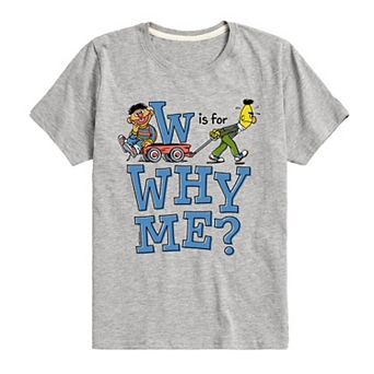 Boys 8-20 Sesame Street W Is For Why Me Graphic Tee
