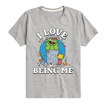 Boys 8-20 Sesame Street I Love Being Me Oscar Graphic Tee