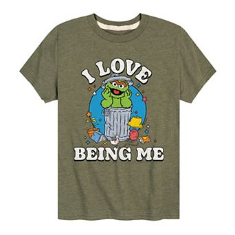 Boys 8-20 Sesame Street I Love Being Me Oscar Graphic Tee