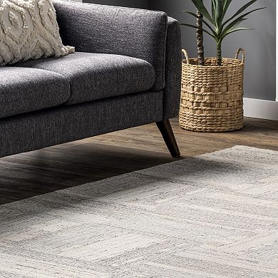 ArvinOlanoXRugsUSA Deco Striped Tile Wool Blend Area Rug