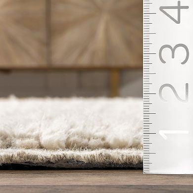 RugsUSA Crissy Crosshatch Shag Wool Blend Area Rug
