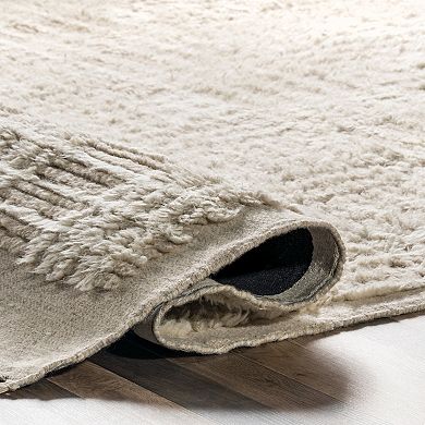 RugsUSA Crissy Crosshatch Shag Wool Blend Area Rug