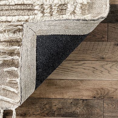 RugsUSA Crissy Crosshatch Shag Wool Blend Area Rug