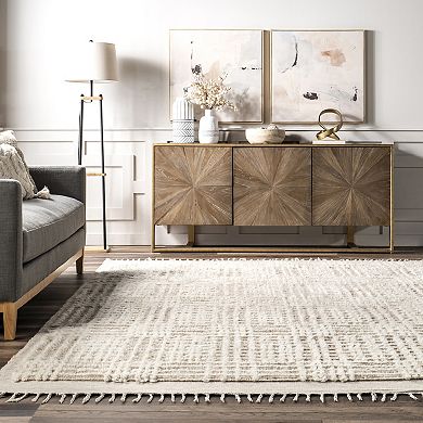 RugsUSA Crissy Crosshatch Shag Wool Blend Area Rug