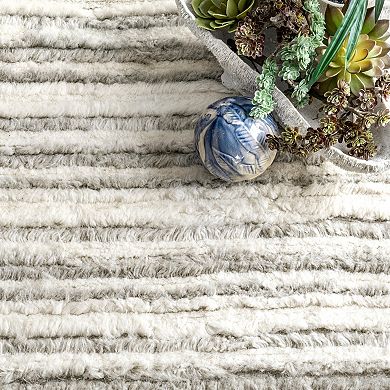 RugsUSA Marble Striped Wool Blend Area Rug