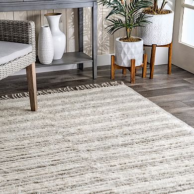 RugsUSA Marble Striped Wool Blend Area Rug