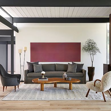 RugsUSA Marble Striped Wool Blend Area Rug