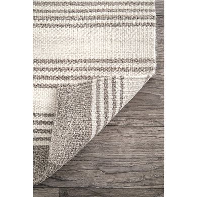 ArvinOlanoXRugsUSA Sage Striped Wool Blend Area Rug
