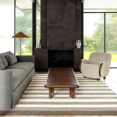 RugsUSA Sage Striped Wool Blend Area Rug