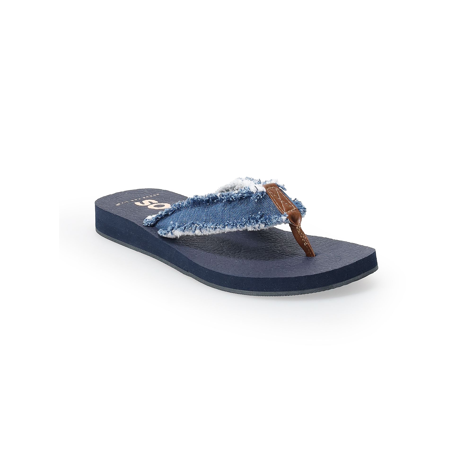 SO® Bloomfield Womens Thong Sandals, Size: 5, Jean
