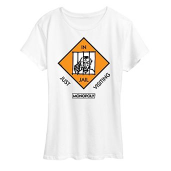 Women's Monopoly In Jail Just Visiting Graphic Tee by Hasbro