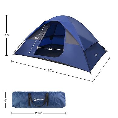 Wakeman Outdoors 5 Person Camping Tent with Rain Fly & Carrying Bag