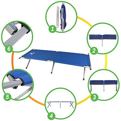 Wakeman Outdoors Portable Folding Camping Cot with Carry Bag