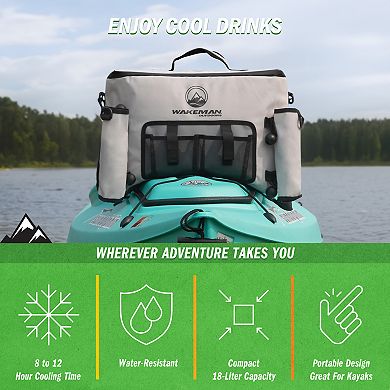 Wakeman Outdoors 18L Seat Back Water-Resistant Insulated Kayak Fishing Bag Cooler