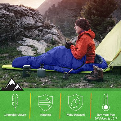 Wakeman Water-Resistant Cold Weather Adult Mummy Sleeping Bag