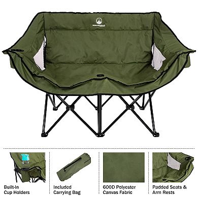 Wakeman Outdoors 2-Person Foldable Portable Padded Couch Camping Chair