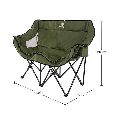 Wakeman Outdoors 2-Person Foldable Portable Padded Couch Camping Chair