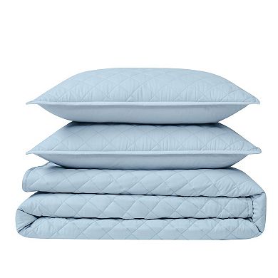Cannon Solid Percale Quilt Set with Shams
