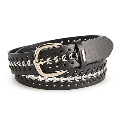 Women's Nine West Chain Inset Panel Belt