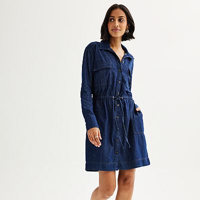 sonoma denim dress Women's Sonoma Goods For Life® Denim Utility Dress