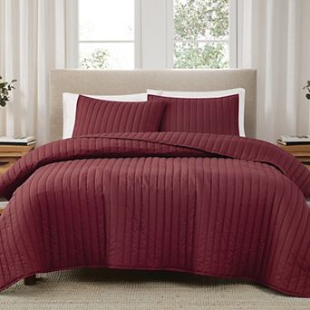 Brooklyn Loom Solid Cotton Percale Quilt Set with Shams