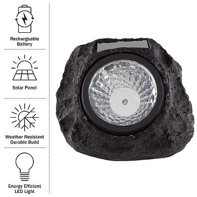 Pure Garden 8-Pack Faux-Rock Solar Light