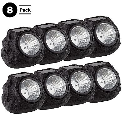 Pure Garden 8-Pack Faux-Rock Solar Light