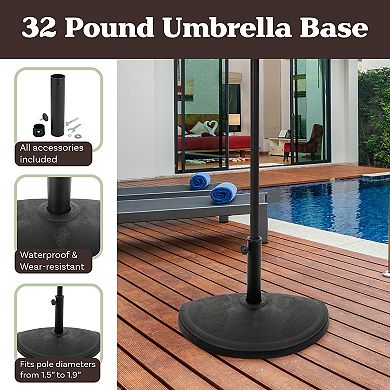 Pure Garden Half Circle Umbrella Base