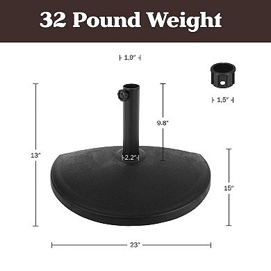 Pure Garden Half Circle Umbrella Base