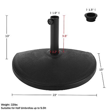 Pure Garden Half Circle Umbrella Base