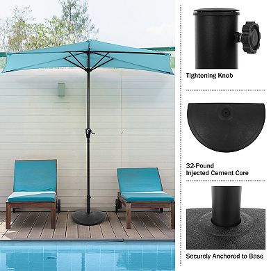 Pure Garden Half Circle Umbrella Base