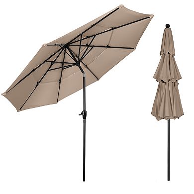 Pure Garden 3-Tier 10 ft. Patio Umbrella