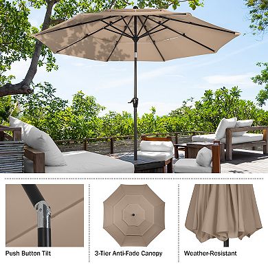 Pure Garden 3-Tier 10 ft. Patio Umbrella