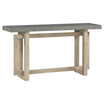 Merax Contemporary Console Table With Industrial-inspired Concrete Wood Top