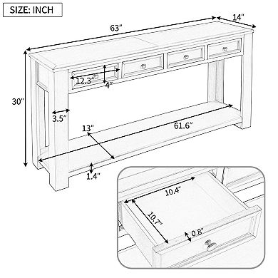 Merax Console Table/sofa Table With Storage Drawers And Bottom Shelf For Entryway Hallway