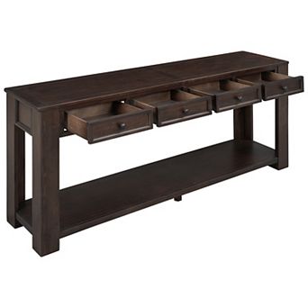 Merax Console Table/sofa Table With Storage Drawers And Bottom Shelf For Entryway Hallway