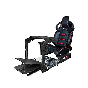GTR Simulator GTA Pro Model Adjustable Seat & Wheel Reinforced Steel Chassis Black
