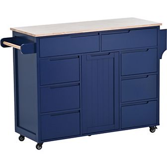 Merax Kitchen Cart Island with Drawers