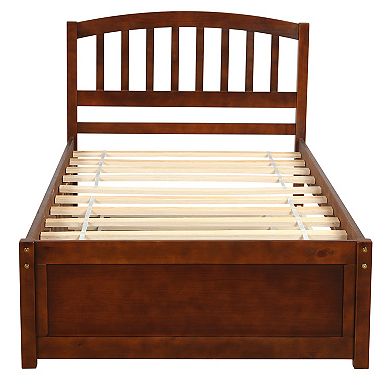 Merax Platform Bed Wood Bed Frame with Trundle