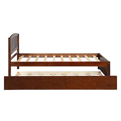 Merax Platform Bed Wood Bed Frame with Trundle