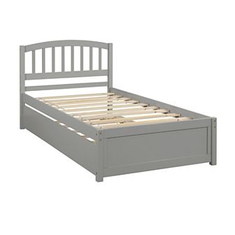 Merax Platform Bed Wood Bed Frame with Trundle