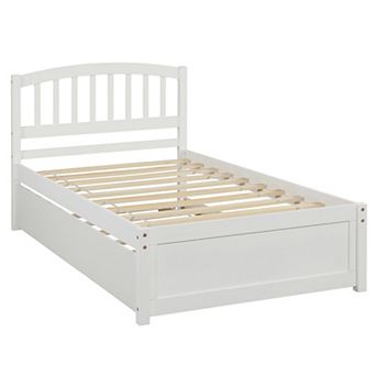 Merax Platform Bed Wood Bed Frame with Trundle