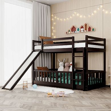 Merax Twin Bunk Bed with Slide and Ladder