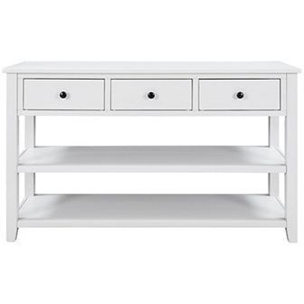 Retro Design Console Table With Two Open Shelves