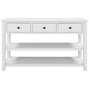 Retro Design Console Table With Two Open Shelves
